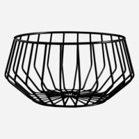 Corbeille métal - 27 cm - noire-Métal-Noir-Habitat