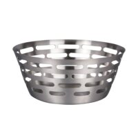 Corbeille ronde hori 20 cm argent / métallique en acier inoxydable-Métal-Argenté-Table passion