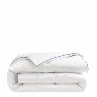 Couette prestige 70% duvet de canard enveloppe coton blanc 240x220 cm-Coton-Blanc-Someo