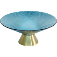 Coupe en verre bleu et acier doré d26-Verre-Bleu-Kare Design