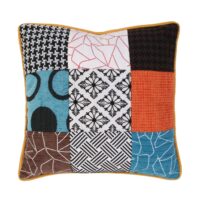 Coussin carré déhoussable 40x40cm multicouleur--Bleu-The Home Deco Factory