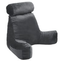 Coussin de lecture velours gris clair 65 x 80 cm-Velours-Gris-Bananair