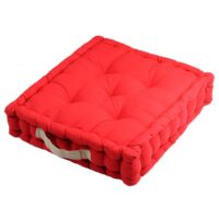Coussin de sol bicolore coton rouge 45 x 45-Coton-Rouge-Stof