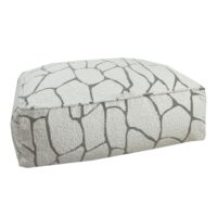Coussin de sol déhoussable s - laine bouclée design--Blanc-MX HOME