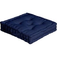 Coussin de sol uni en coton Bleu marine 50x50cm-Coton-Bleu-Home Style France