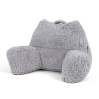 Coussin de soutien en polaire sherpa gris clair--Gris-Icon