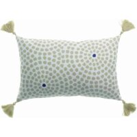 Coussin déco polycoton à motifs 30x50 cm-Coton-Blanc-Home collection
