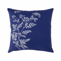 Coussin en coton blanc à motif angélique bleu 45 x 45 cm-Coton-Bleu-CAMIF