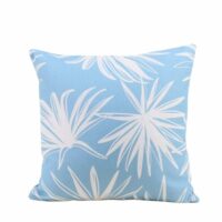 Coussin en tissu déperlant et anti-uv fleuri bleu 40x40cm-Tissu-Bleu-Ornami