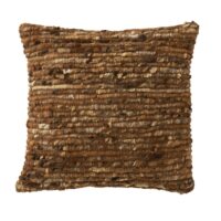 Coussin tissé en laine marron chocolat 45 x 45--Marron-Jolipa