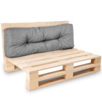 Coussins palette dossier en polyester 120x40x15 cm gris--Gris-Bananair