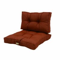 Coussins pour salon de jardin capitonné 50x50cm terracotta--Rouge-Deco Arts