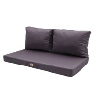 Coussins pour salon de jardin déhoussable 120x60cm gris carbone--Gris-Deco Arts