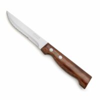 Couteau à steak Côte à l'os lame crantée 11 cm - Bois Brun-Bois-Marron-Arcos
