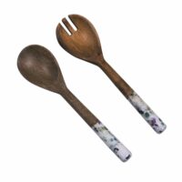 Couvert à salade garden en manguier 28 cm multicolore en bois de-Bois de Manguier-Multicolore-Table passion