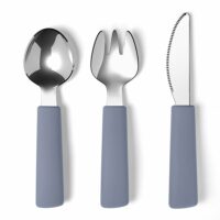 Couverts pour enfants silicone bleu-Silicone-Bleu-By Lille Vilde