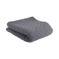 Couverture coton gris 170x130cm-Coton-Marron-Present Time