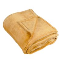 Couverture polaire unie ''pilonga'' polyester jaune moutarde 180x220 cm--Jaune-Linder