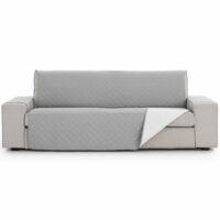 Couvre canapé 2 places de 120 à 170cm en tissu gris reversible-Tissu-Gris-Unimasa