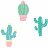 Crochets patères enfants cactus - Lot de 3--Vert-STC