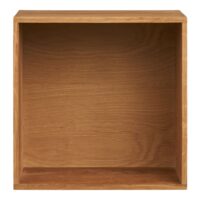 Cube mural 1 niche en chêne massif 30x30 cm-Chêne-Marron-Moloo