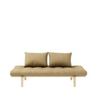 Daybed en bois naturel et tissu - blé-Tissu-Marron-Karup Design