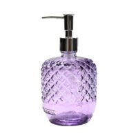Ddistributeur de savon en verre recyclé parme 18 cm-Verre-Violet-Sensei Maison