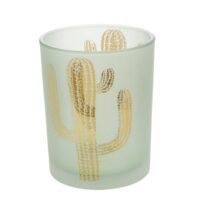 De 2 photophore cactus 12 cm (lot vert en verre-Verre-Vert-lou de castellane
