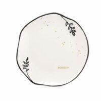 De 6 assiettes à dessert   (lot blanches en grès--Blanc-Amadeus