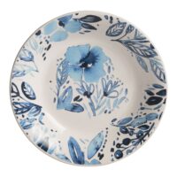 De 6 assiettes creuse jardin bleues 20