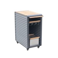 Desserte de jardin grise en aluminium haut de gamme-Aluminium-Gris-Au jardin de Chloé