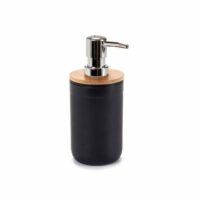 Distributeur de savon noir et bambou--Noir-Wadiga