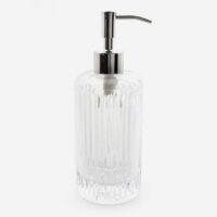 Distributeur savon liquide en verre transparent-Verre-Blanc-Bath Bazaar
