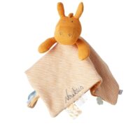 Doudou plat attache sucette ocre--Orange-Noukie's