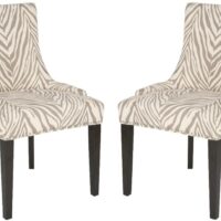 Ensemble de 2 chaises de salle à manger en bois de bouleau gris-Bois-Gris-Safavieh