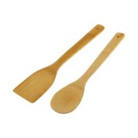 Ensemble de 2 spatules en bambou--Beige-Unimasa