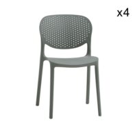 Ensemble de 4 chaises en polypropylène gris