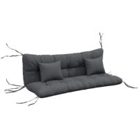 Ensemble de 4 coussins d'extérieur pour balancelle jardin gris foncé--Gris-Outsunny