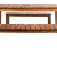 Ensemble de salle à manger d'extérieur bois d'acacia neutre-Bois-Beige-Safavieh