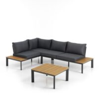 Ensemble de salon de jardin en aluminium mat couleur anthracite-Aluminium-Gris-ORESTELUCHETTA