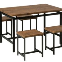 Ensemble pour salle à manger en 4 personnes l--Noir-Beliani