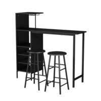 Ensemble table de bar avec 2 tabourets