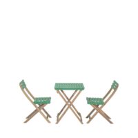 Ensemble table de jardin pliante bistrot et 2 chaises en bois - vert-Bois-Vert-Drawer