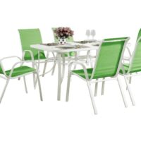 Ensemble table et chaises de jardin en   150 x 90 x 72 cm--Vert-Habitat & Jardin