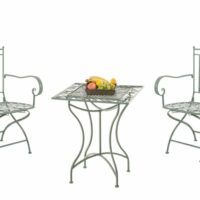 Ensemble table et chaises de jardin en métal Vert antique-Métal-Vert-CLP