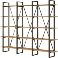 Etagère 5 niveaux effet bois 220 cm-Bois-Marron-Homifab
