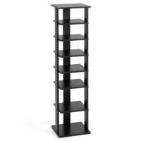 Étagère à chaussures 7 niveaux bois noir 27