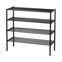 Etagère à chaussures 85x35x80 cm en métal noir-Métal-Noir-WOOOD
