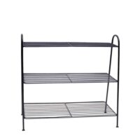 Étagère à chaussures en métal filaire noir 3 niveaux-Métal-Noir-Decoclico