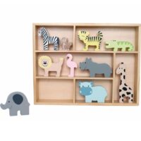 Etagère avec animaux safari--Multicolore-JaBaDaBaDo